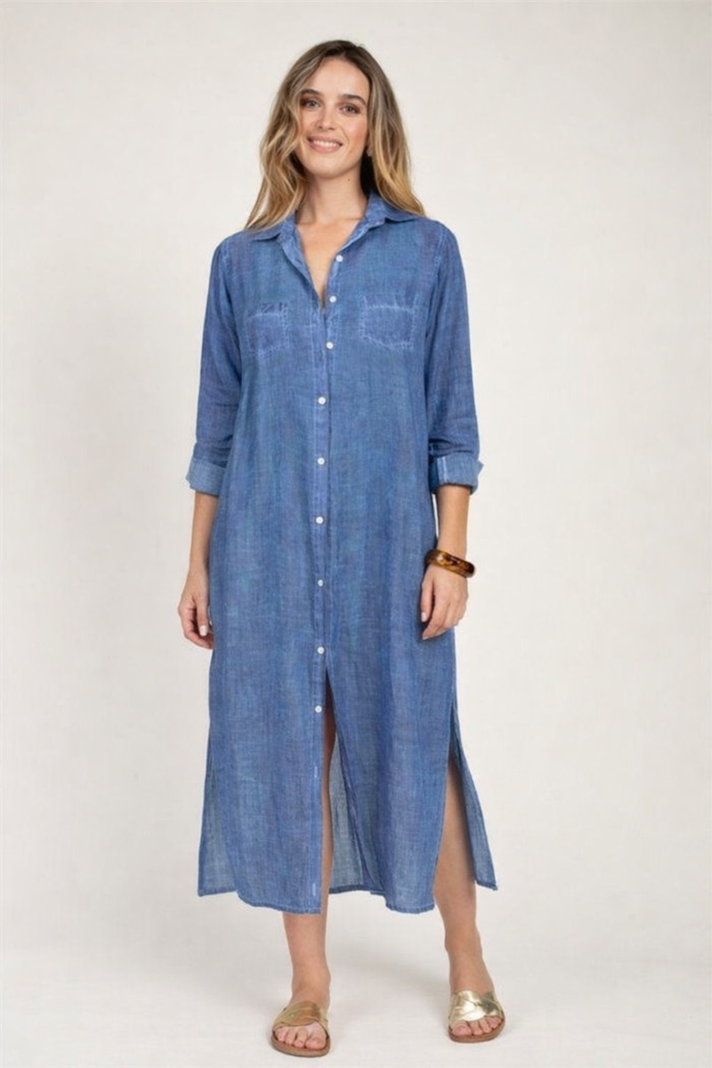 CAFTÁN LARGO ANGELINA COLOR AZUL MARINO 2